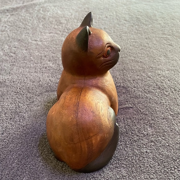 Vintage Accents Vintage Carved Wooden Cat Figurine Poshmark